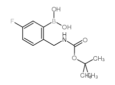 2-BOC-aminomethyl-5-fluorophenylboronic acid - Chemical structure and product image