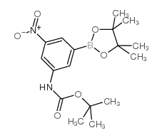 3-BOC-amino-5-nitrophenylboronic acid, pinacol ester - Chemical structure and product image