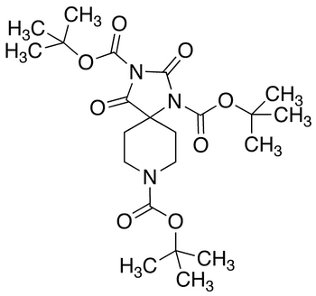 1-t-Boc-piperidine-4-spiro-5-[1,3-bis-t-boc]hydantoin - Chemical structure and product image