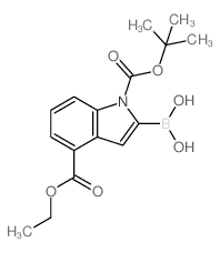 1-BOC-4-(ethoxycarbonyl)indole-2-boronic Acid - Chemical structure and product image