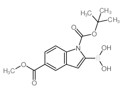 1-BOC-5-(methoxycarbonyl)indole-2-boronic acid - Chemical structure and product image