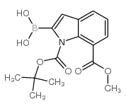 1-BOC-7-(methoxycarbonyl)indole-2-boronic acid - Chemical structure and product image