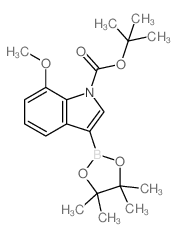 1-BOC-7-Methoxyindole-3-boronic acid, pinacol ester - Chemical structure and product image