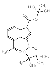 1-BOC-4-(methylcarbonyl)indole-3-boronic acid, pinacol ester - Chemical structure and product image