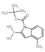 1-BOC-4-methylindole-2-boronic acid - Chemical structure and product image