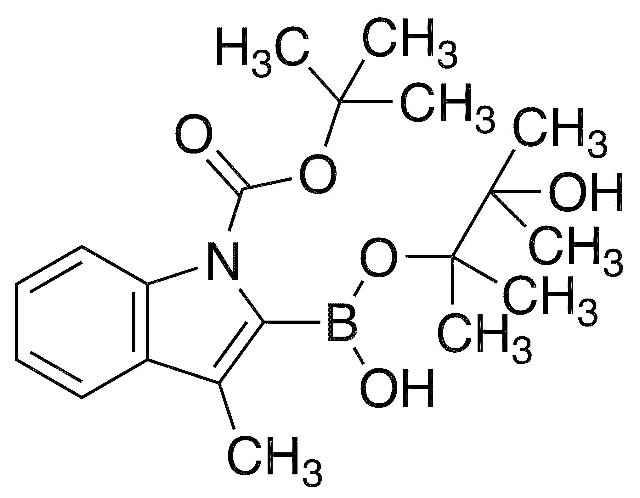 1-BOC-3-Methylindole-2-boronic acid pinacol ester - Chemical structure and product image