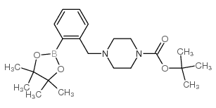 2-(4-Boc-piperazin-1yl)methylphenylboronic Acid Pinacol - Chemical structure and product image