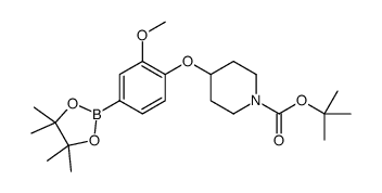 4-(1-BOC-piperidin-4-yloxy)-3-methoxyphenylboronic acid, pinacol ester - Chemical structure and product image