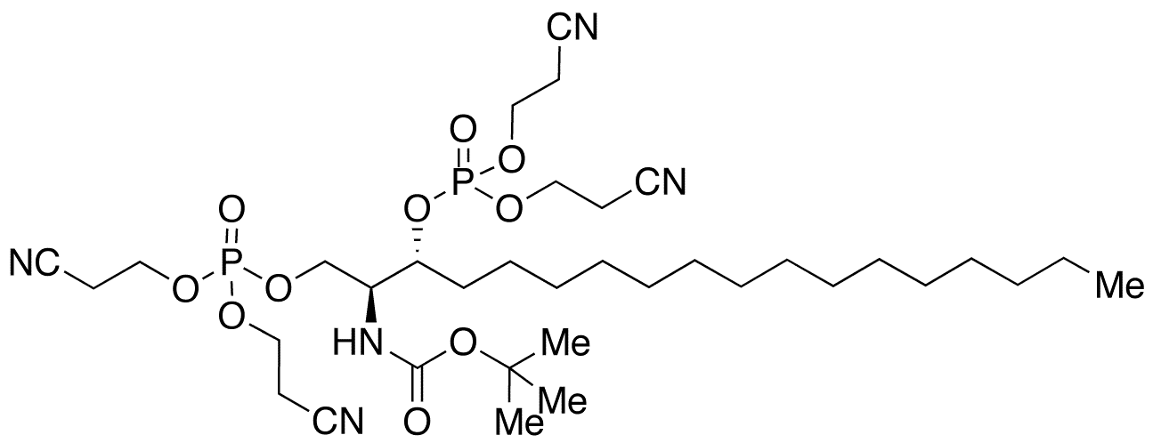 N-tert-Butyloxycarbonyl-D-erythro-dihydro-D-sphingosine-1,3-di-O-(phosphate Dicyanoethyl Ester) - Chemical structure and product image