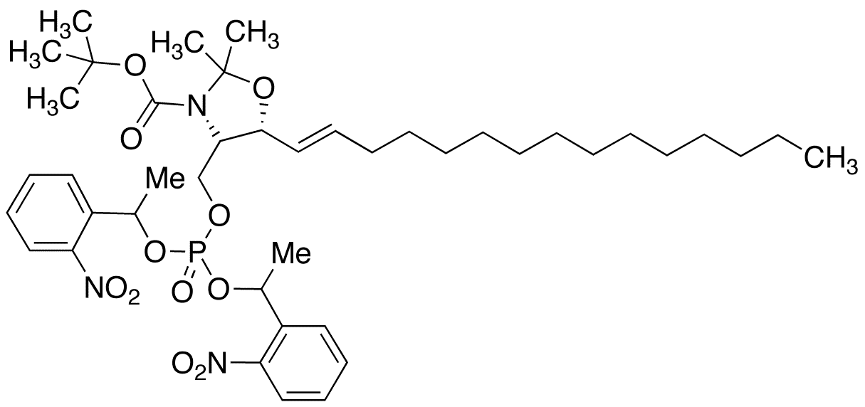 N-tert-Butyloxycarbonyl-D-erythro-sphingosine-2,3-N,O-acetonide-1-phosphate Bis[1-(2-nitrophenyl)ethyl]ester - Chemical structure and product image