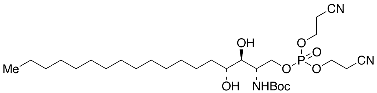 N-tert-Butyloxycarbonyl-D-ribo-phytosphingosine-1-phosphate Dicyanoethyl Ester - Chemical structure and product image