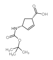 (-)-(1S,4R)-N-Boc-4-aminocyclopent-2-enecarboxylic acid - Chemical structure and product image