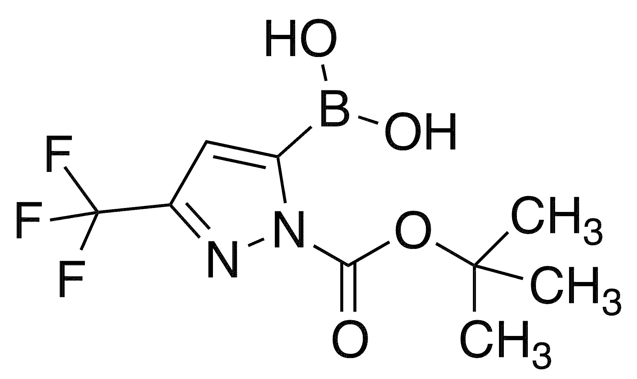 1-Boc-3-trifluoromethylpyrazole-5-boronic acid - Chemical structure and product image