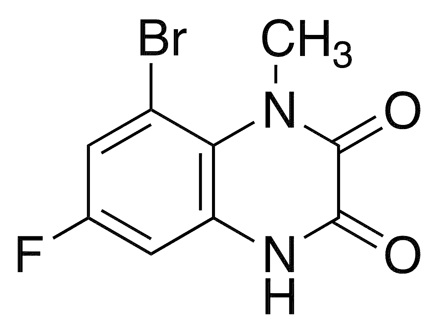 8-Bromo-6-fluoro-1-methyl-4H-quinoxaline-2,3-dione - Chemical structure and product image