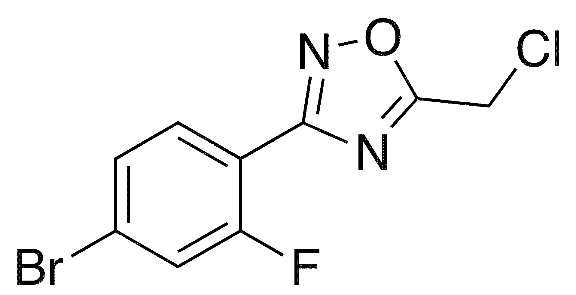 3-(4-Bromo-2-fluorophenyl)-5-(chloromethyl)-1,2,4-oxadiazole - Chemical structure and product image