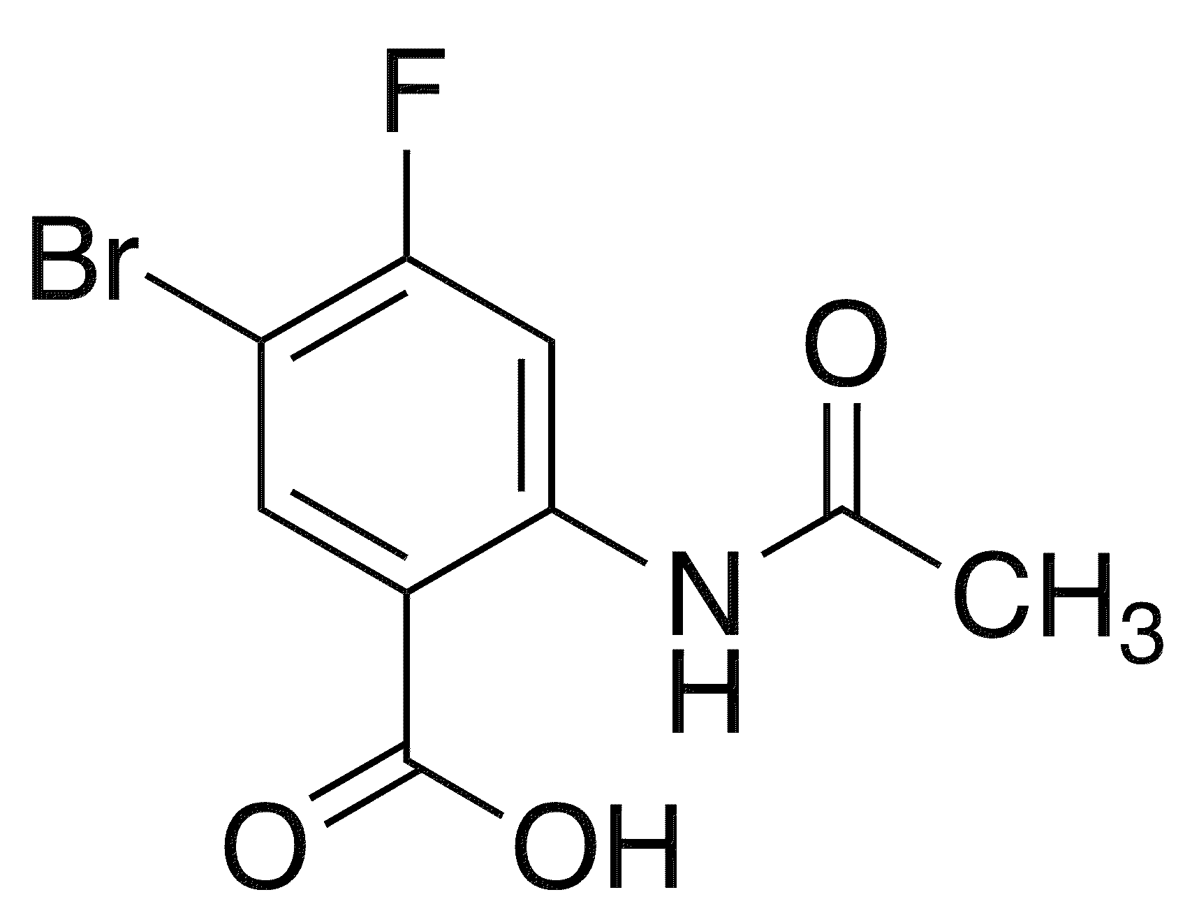 5-Bromo-2-acetamido-4-fluorobenzoic acid - Chemical structure and product image