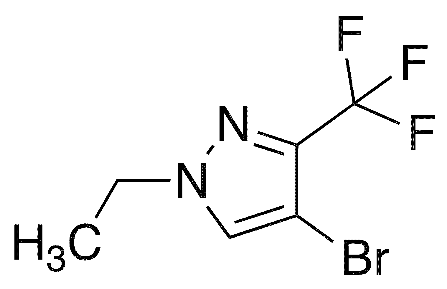 4-Bromo-1-ethyl-3-(trifluoromethyl)pyrazole - Chemical structure and product image