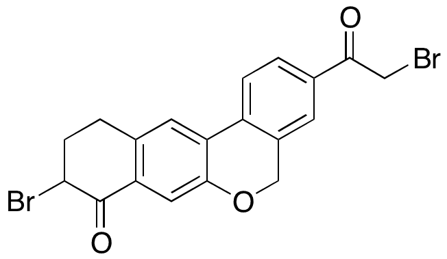 9-Bromo-3-(2-bromoacetyl)-10,11-dihydro-5H-dibenzo[c,g]chromen-8(9H)-one - Chemical structure and product image