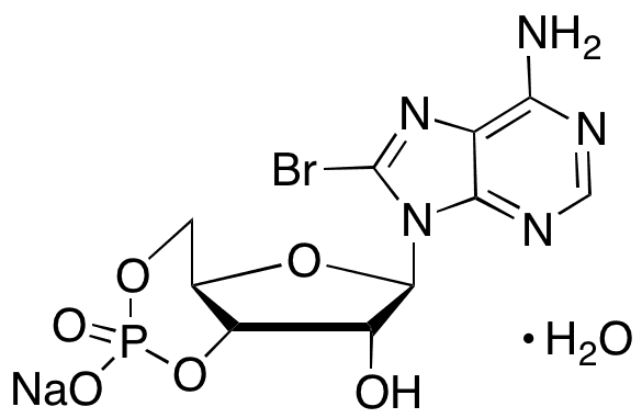 8-Bromoadenosine 3,5-Cyclic Monophosphate Sodium Salt Monohydrate - Chemical structure and product image