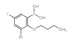 3-Bromo-2-butoxy-5-fluorophenylboronic acid - Chemical structure and product image