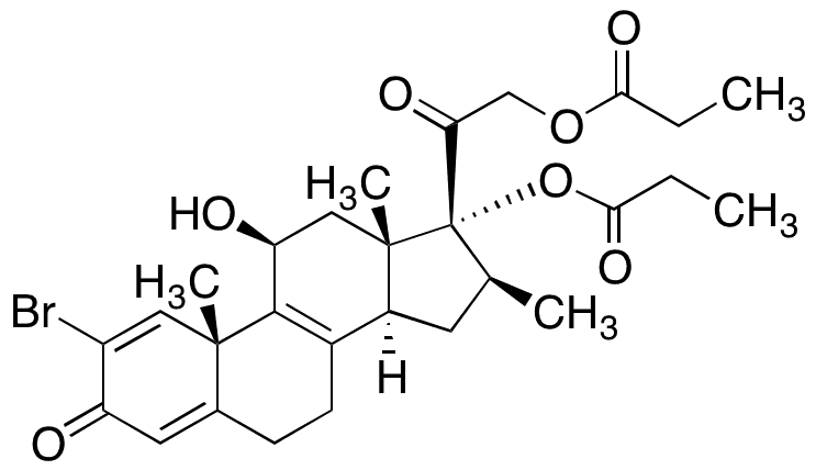2-Bromo 8-Dehydro-9-dechloro Beclomethasone Dipropionate - Chemical structure and product image
