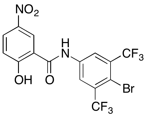 N-[4-Bromo-3,5-(bistrifluoromethyl)phenyl]-2-hydroxy-5-nitrobenzamide - Chemical structure and product image