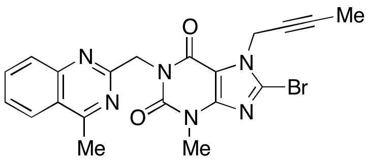 8-Bromo-7-(2-butyn-1-yl)-3,7-dihydro-3-methyl-1-[(4-methyl-2-quinazolinyl)methyl]-1H-purine-2,6-dione - Chemical structure and product image