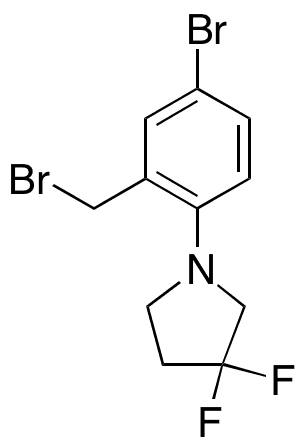 1-[4-Bromo-2-(bromomethyl)phenyl]-3,3-difluoro-pyrrolidine - Chemical structure and product image