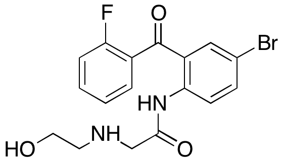 N-[4-Bromo-2-(2-fluorobenzoyl)phenyl]-2-[(2-hydroxyethyl)amino]acetamide - Chemical structure and product image