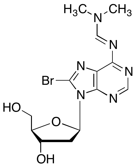 8-Bromo-N6-(dimethylaminomethylidene)-2-deoxyadenosine - Chemical structure and product image
