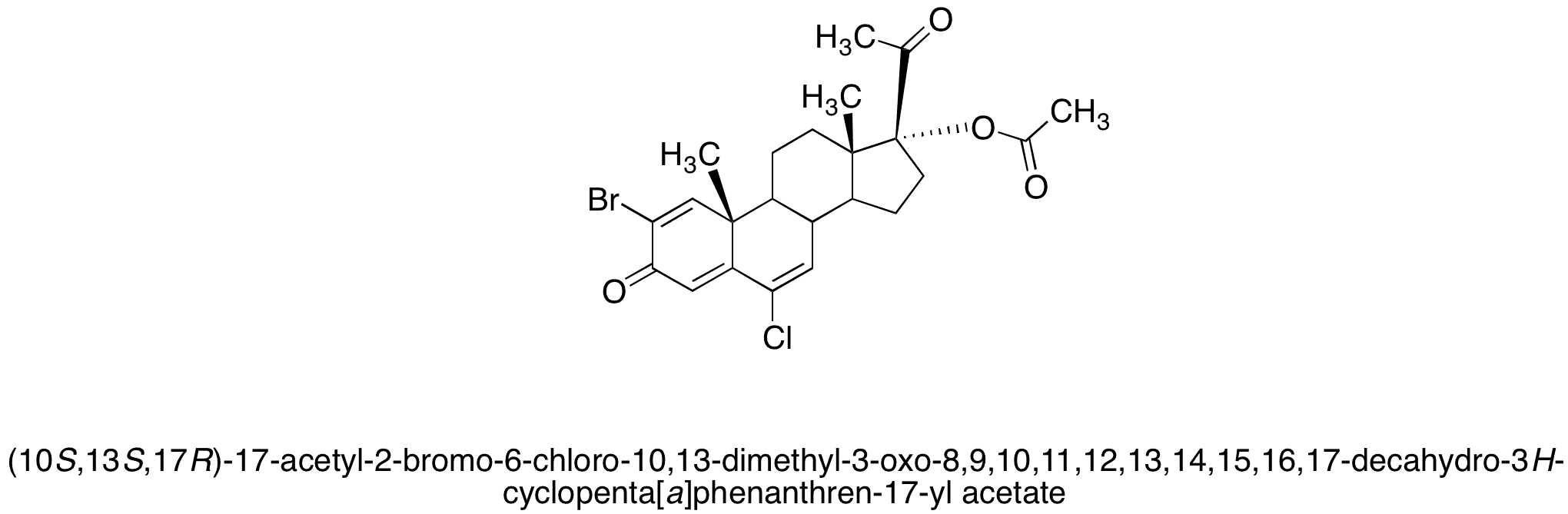 Bromo-6-chloro-3,20-dioxopregna-1,4,6-trien-17-yl Acetate - Chemical structure and product image