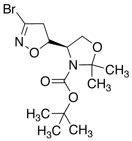 3-Bromo-5-((4R)-N-tert-butoxycarbonyl-2,2-dimethyloxazolidine)isoxazoline(Mixture of Diastereomers) - Chemical structure and product image