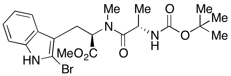 2-Bromo-N-[N-[(1,1-dimethylethoxy)carbonyl]-L-alanyl]-N-methyl-D-tryptophan Methyl Ester - Chemical structure and product image