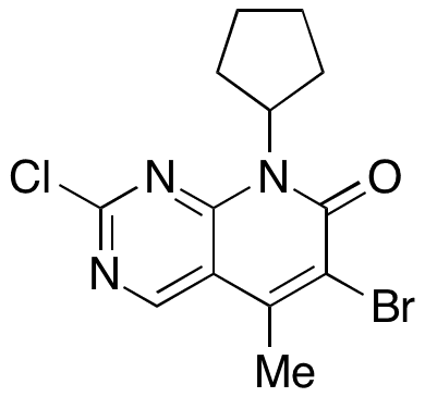 6-Bromo-2-chloro-8-cyclopentyl-5-methylpyrido-[2,3-d]pyrimidin-7(8H)-one - Chemical structure and product image