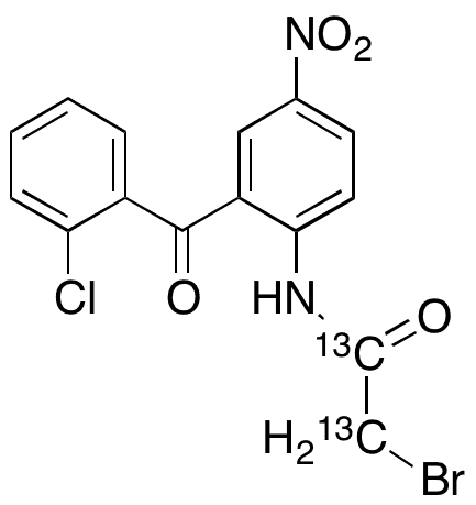 2-Bromo-N-[2-(2-chlorobenzoyl)-4-nitrophenyl]acetamide-13C2(Clonazepam Impurity) - Chemical structure and product image
