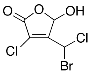 4-(Bromochloromethyl)-3-chloro-5-hydroxy-2(5H)-furanone (Mixture of Diastereomers) - Chemical structure and product image
