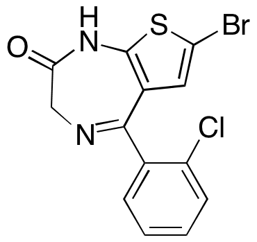 7-Bromo-5-(2-chlorophenyl)-1,3-dihydro-2H-thieno[2,3-e]-1,4-diazepin-2-one - Chemical structure and product image