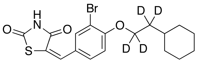 5-[[3-Bromo-4-(2-cyclohexylethoxy)phenyl]methylene]-2,4-thiazolidinedione-d4 - Chemical structure and product image