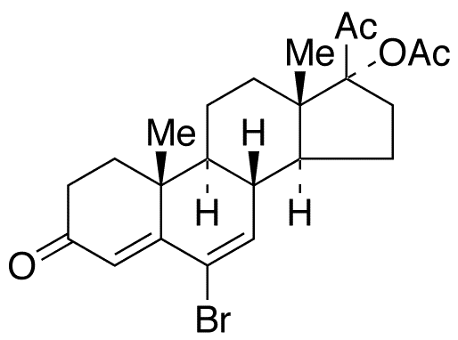 6-Bromo-6-dehydro-17alphba-acetoxy Progesterone - Chemical structure and product image