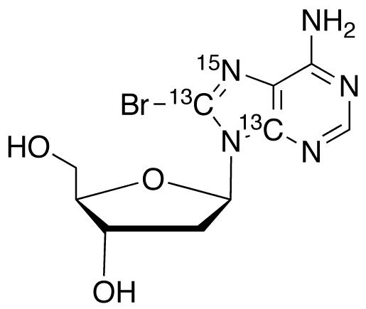 8-Bromo-2â€™-deoxyadenosine-13C2,15N - Chemical structure and product image