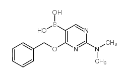 4-Benzyloxy-2-dimethylamino-pyrimidine-5-boronic acid - Chemical structure and product image