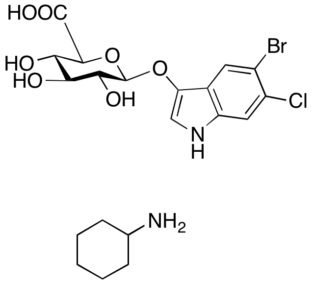 5-Bromo-6-chloro-3-indolyl beta-D-Glucuronide Cyclohexylammonium Salt - Chemical structure and product image