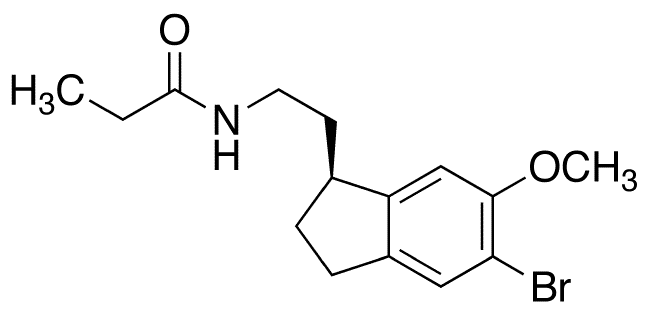 (S)-N-[2-(5-Bromo-2,3-dihydro-6-methoxy-1H-inden-1-yl)ethyl]propanamide - Chemical structure and product image