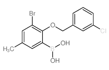 3-Bromo-2-(3â€™-chlorobenzyloxy)-5-methylphenylboronic acid - Chemical structure and product image