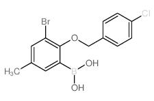 3-Bromo-2-(4â€™-chlorobenzyloxy)-5-methylphenylboronic acid - Chemical structure and product image