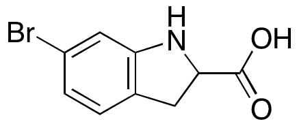 6-Bromo-2,3-dihydro-1H-Indole-2-carboxylic Acid - Chemical structure and product image