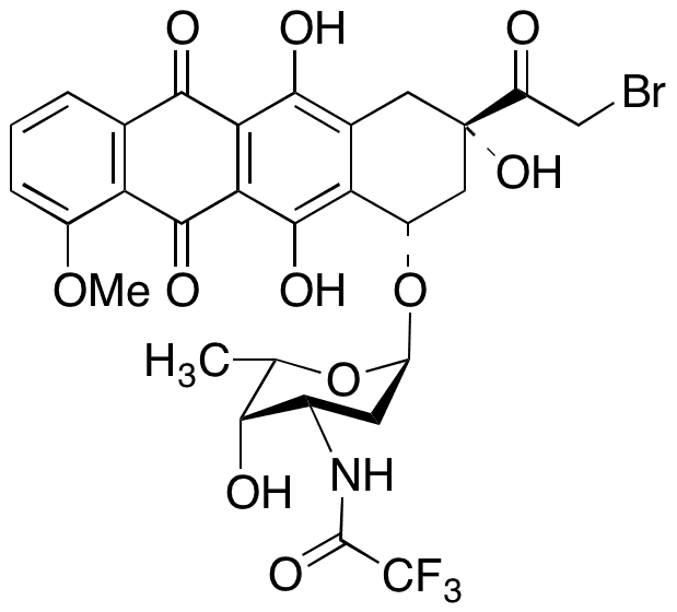 14-Bromo-N-trifluoroacetamido Daunorubicin Hydrobromide Salt - Chemical structure and product image