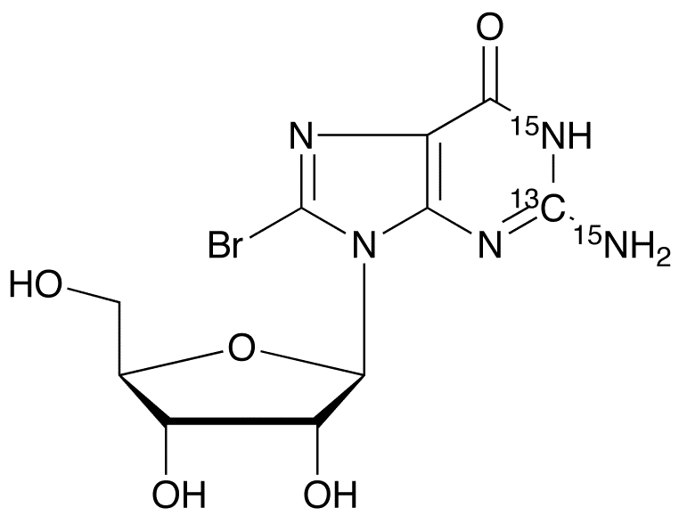8-Bromoguanosine-13C,15N2 - Chemical structure and product image