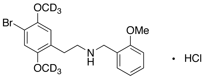 4-Bromo-2,5-dimethoxy-N-[(2-methoxyphenyl)methyl]benzeneethanamine-d6 Hydrochloride - Chemical structure and product image