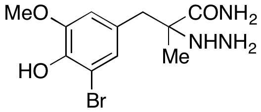 3-(3-Bromo-4-hydroxy-5-methoxyphenyl)-2-hydrazinyl-2-methylpropanamide - Chemical structure and product image